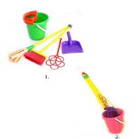 Игровой набор  "Золушка"№2 (щетка, совок, выбивалка, ведро, насадка на ведро, швабра)					
