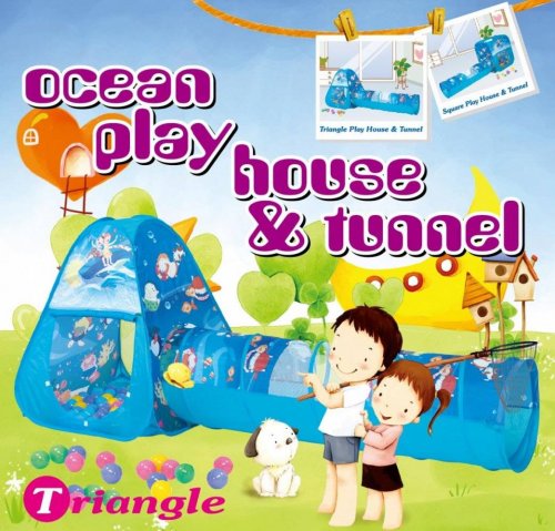 Bambini Moretti набор палатка с шариками, "Океан", треугольная с тоннелем