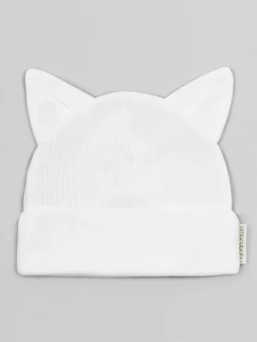 AmaroBaby Чепчик (шапочка) детская Fashion Cat, размер 38-40 / цвет молочный