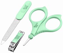 Roxy-Kids Маникюрный набор: ножницы, пилочка, кусачки / цвет зеленый					