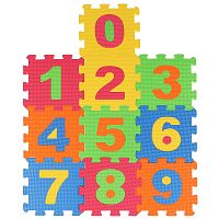 Играем вместе коврик сборный "цифры", 10 сегментов / разноцветный