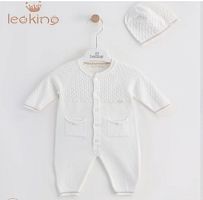 Leo King Комплект для новорожденного (комбинезон + шапка)/ рост 56/62/ с рожденья/ цвет Белый					