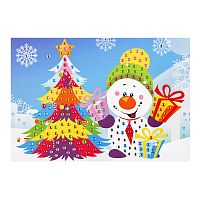 Maxi Art Мозаика Крупными Стразами Снеговичок с Подарками / разноцветная					