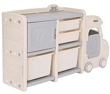 Pituso Стеллаж для игрушек Машинка, с ящиками / цвет серый					