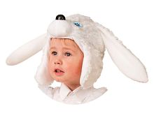 Батик Карнавальная шапочка Зайчонок для мальчика, 52-54 см / цвет белый					
