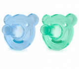 Avent Пустышка Soothie Shapes силиконовая от 0 до 3 месяцев, 2 штуки, для мальчиков, артикул: SCF194/01