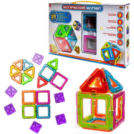 Abtoys Конструктор "Магический магнит", не менее 20 деталей, в коробке
