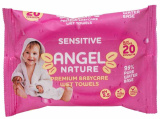 Ангел Влажные салфетки Sensitive, 20 штук / цвет розовый