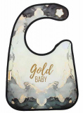 Mum and Baby Нагрудник непромокаемый "Gold baby" на липучке