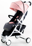 BabyZz Прогулочная коляска детская D200 / розовая на белой раме