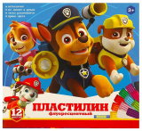 Мульти Арт Пластилин флуоресцентный "Щенячий патруль", 12 цветов