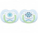 Avent Пустышка силиконовая "Free Flow Design" / 0-6 мес, 2шт.
