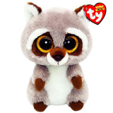 TY Мягкая игрушка Beanie Boo's Енот Racoon / цвет серый, коричневый