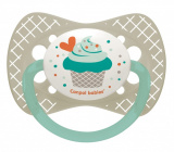 Canpol Пустышка симметричная силиконовая "Cupcake" / от 0 до 6 месяцев / серая