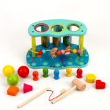 Бизиборд "Море" логический центр 3 в 1 Стучалка+Рыбалка+Серпантинка 16х26х13.5 см 9643832