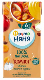 ФрутоНяня Компот из яблок с экстрактом изюма и кураги, с 6 месяцев, 200 мл