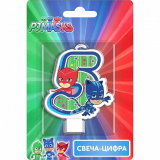 Свеча-цифра №5 "Герои в масках"