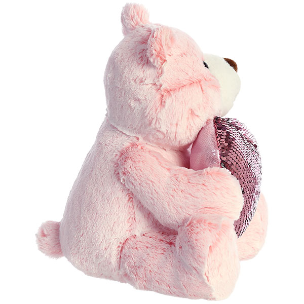 AURORA Игрушка мягкая "Медведь Большое сердце", 30 см / цвет розовый