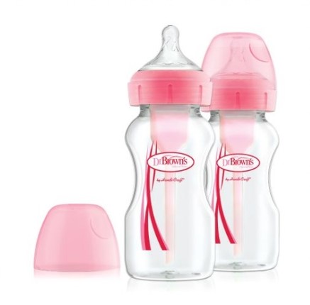 Набор из двух бутылочек антиколиковых с широким горлышком, 2 штуки, 270 мл / цвет розовый
