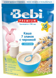 Bebi Premium Каша молочная 7 злаков с черникой, с 6 месяцев, 200 г