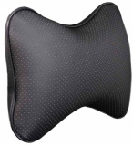 Siger Подушка-косточка на подголовник автомобиля / цвет черный, перфорированная экокожа