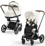 Cybex Коляска 2 в 1 Priam IV / цвет Off White (белый), шасси Chrome Brown