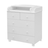 Incanto Комод Agio Star 800/5 с откидной пеленальной доской / цвет белый