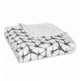 Aden&Anais Одеяло из бамбука metallic Pebble shibori  / цвет белый, черный