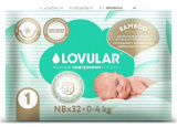 Lovular Подгузники Hot Wind Bamboo Powder, NB 0-4 кг, 32 штуки