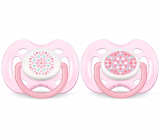 Avent Пустышка силиконовая "Free Flow Design", 0-6 мес., 2шт., для девочки SCF180/26