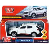 Машина металл chery tiggo 4 pro 12 см, двери, кап, баг, инер, белый, кор. Технопарк 415041