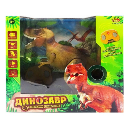 ABtoys Динозавр на радиоуправлении "Тираннозавр", световые и звуковые эффекты, 38,8х15,2х34 см