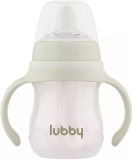 LUBBY(ЛАББИ) Поильник-непролив.180мл силикон. мяг нос/ручки/грузик 6м+ молочный