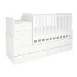 Кроватка детская Polini kids Simple 1100 с комодом, белый