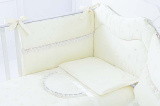 Baby Expert Комплект в кроватку Diamante, 3 предмета / цвет белый