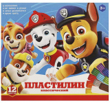 Мульти Арт Пластилин классический "Щенячий патруль", 12 цветов