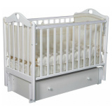 Антел Кровать детская Каролина автостенка, маятник универсальный, качалка / цвет белый