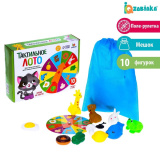 Iq-zabiaka Тактильное лото с игрушками Животные и продукты по методике Монтессори / разноцветный