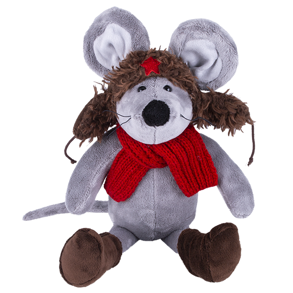 Softoy Игрушка Мышь в шапке ушанке, 26 см S879/15