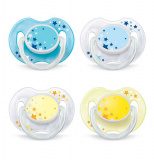 Пустышка Philips Avent "Ночная" SCF176/18 силиконовая, 0-6 мес.
