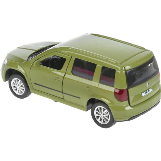 Технопарк Металлическая модель Skoda Yeti, 12 см, открывающиеся  двери, багаж, инерция / зеленый