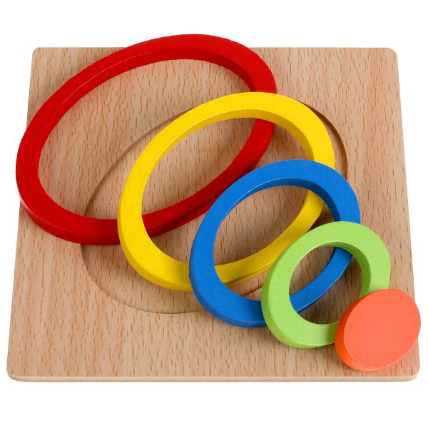 Буратино Развивающая игрушка из дерева «Радужные геометрики»