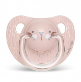 Suavinex Пустышка Hugge Baby R0 с силиконовой соской, 6-18 месяцев / цвет розовый (зайка)