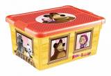 Детский ящик для хранения игрушек универсальный Маша и медведь 335х240х155 мм  (желтый)