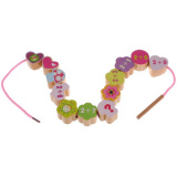 Буратино Игрушка деревянная, бусы на шнуровке в пакете, в коробке 200 штук, 281587