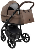 ROAN Коляска 2 в1 Esso короб + прогулка leather/Camel/Black/руч.Тем.коричневый(2 места) 