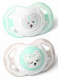 BabyOno Пустышки силиконовые "Котик", 2 штуки, 3-6 месяцев
