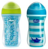 Chicco Чашка-поильник Active Cup 2 в 1, 266 мл, 14+ мес / цвет синий, голубой