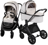 Коляска,экокожа 2в1 Amarobaby Motus Premium Ecco (молочный)