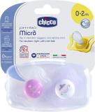 Chicco Пустышка силиконовая Physio Micro "Карета", 0-2 месяца, 2 штуки